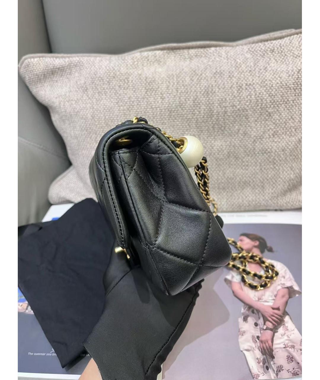 CHANEL Черная кожаная сумка через плечо, фото 4