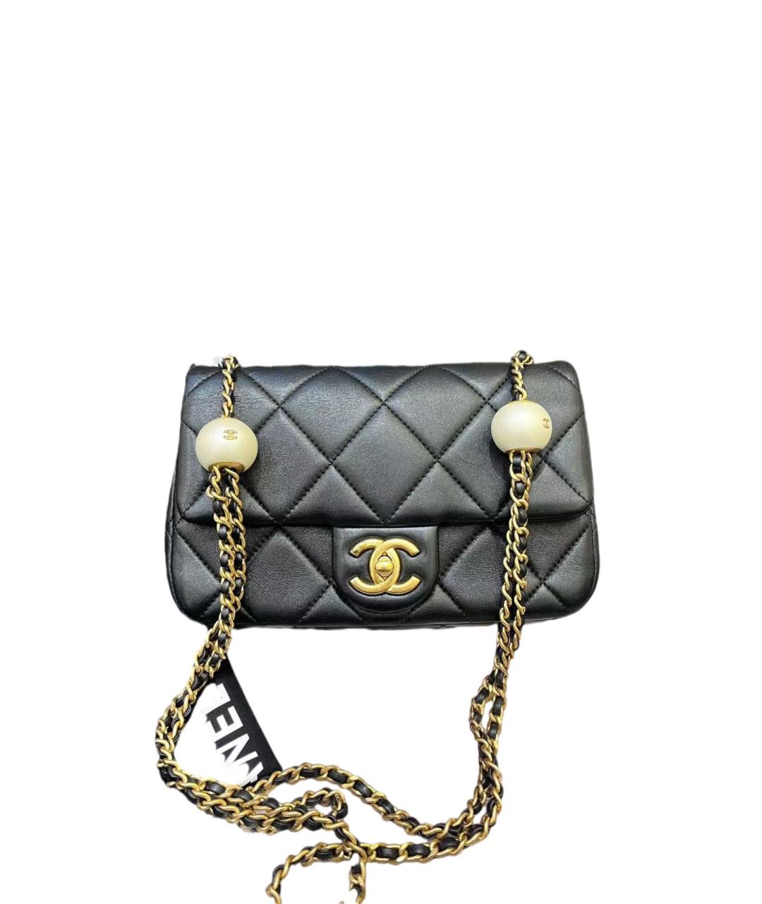 CHANEL Черная кожаная сумка через плечо, фото 2