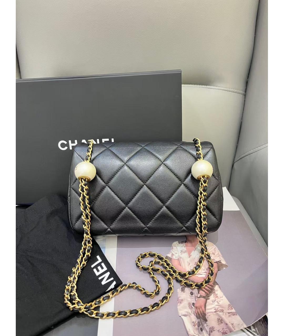 CHANEL Черная кожаная сумка через плечо, фото 3