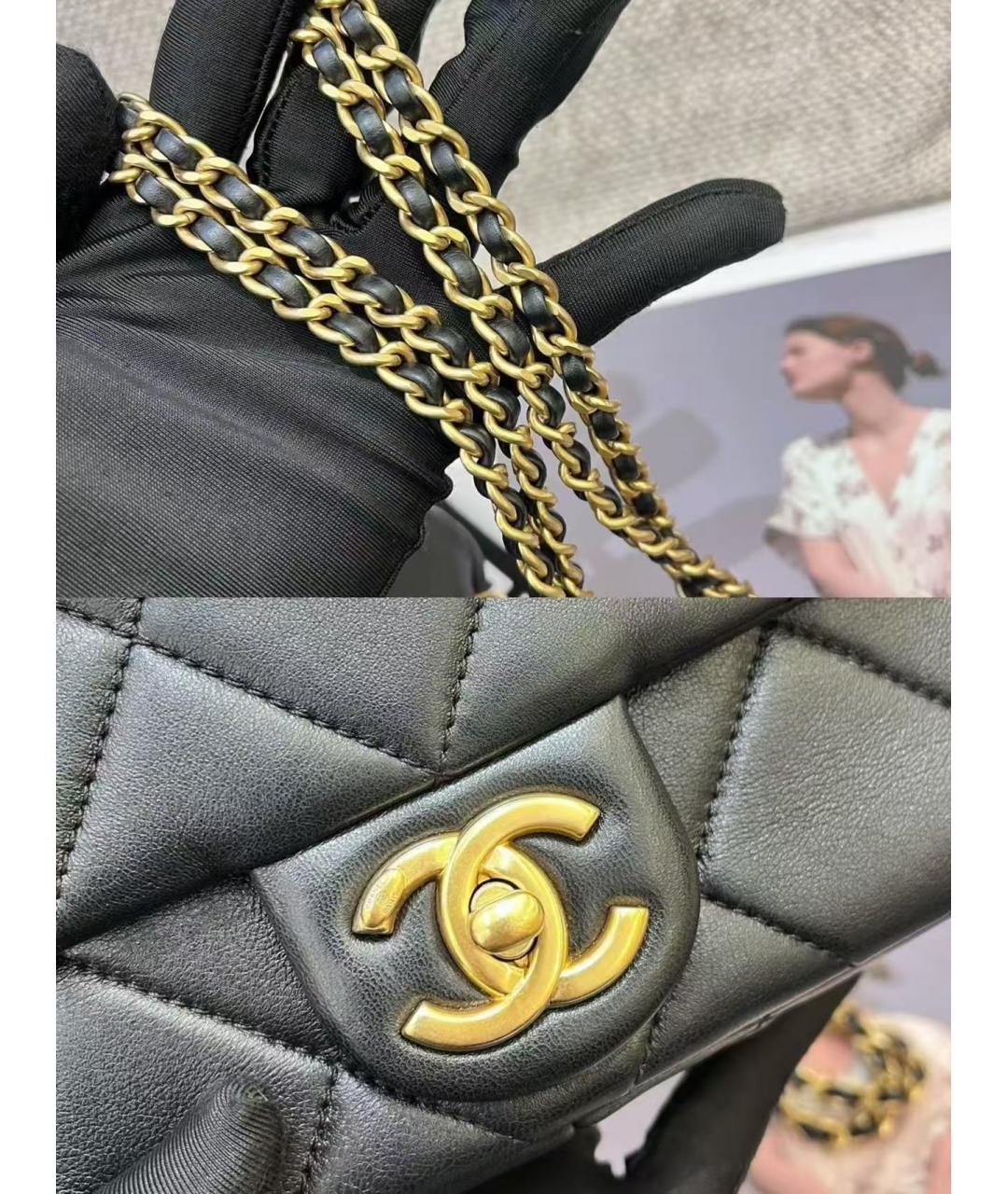 CHANEL Черная кожаная сумка через плечо, фото 7