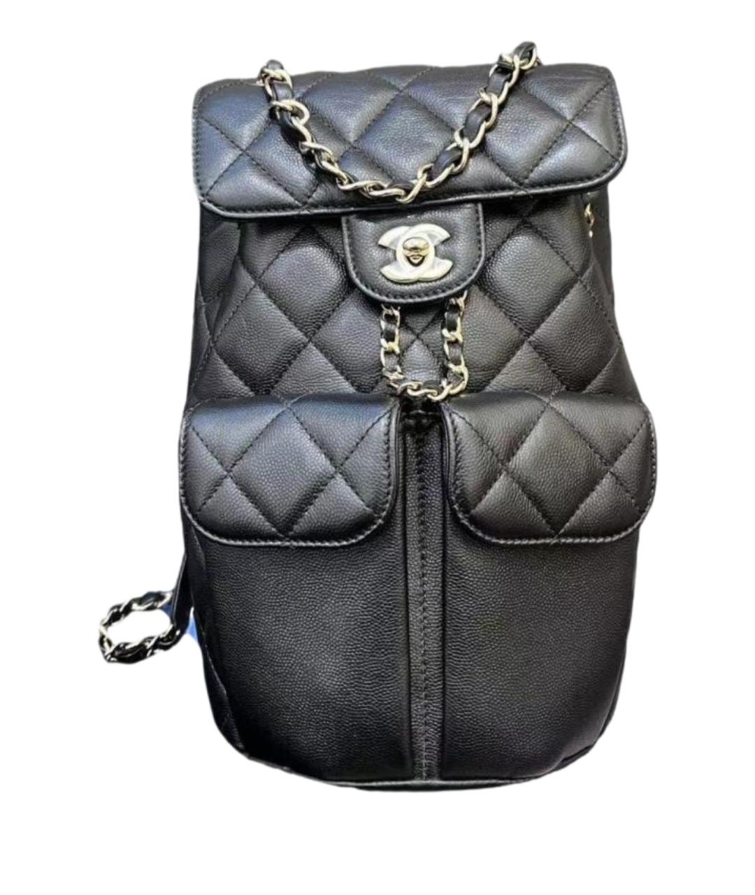 CHANEL Черный кожаный рюкзак, фото 1