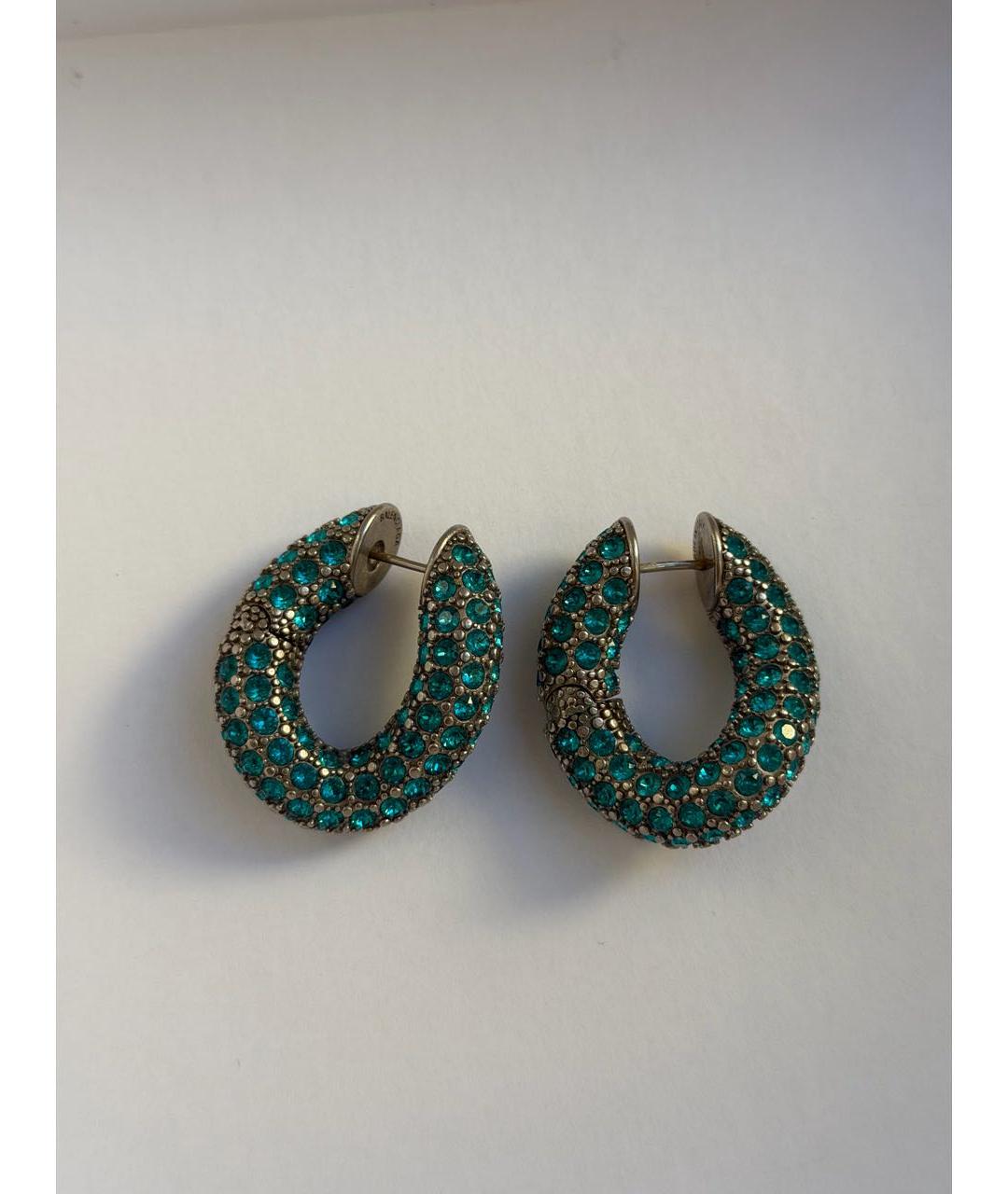 BALENCIAGA Зеленые металлические серьги, фото 3