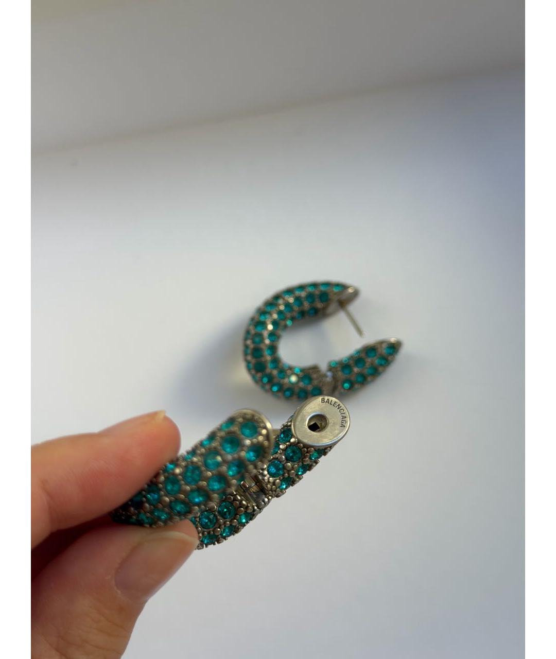 BALENCIAGA Зеленые металлические серьги, фото 2