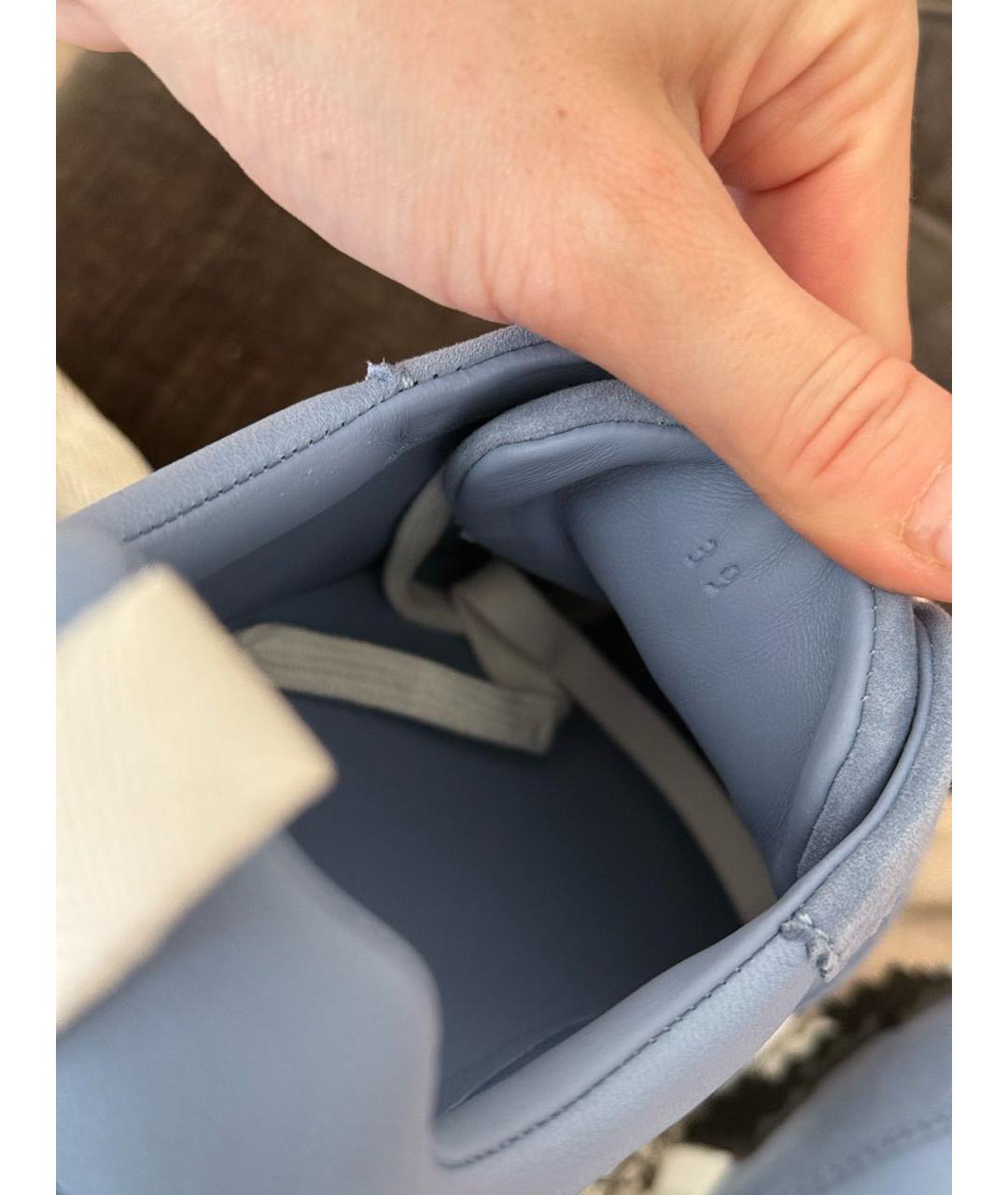 HERMES Голубые кожаные кроссовки, фото 5