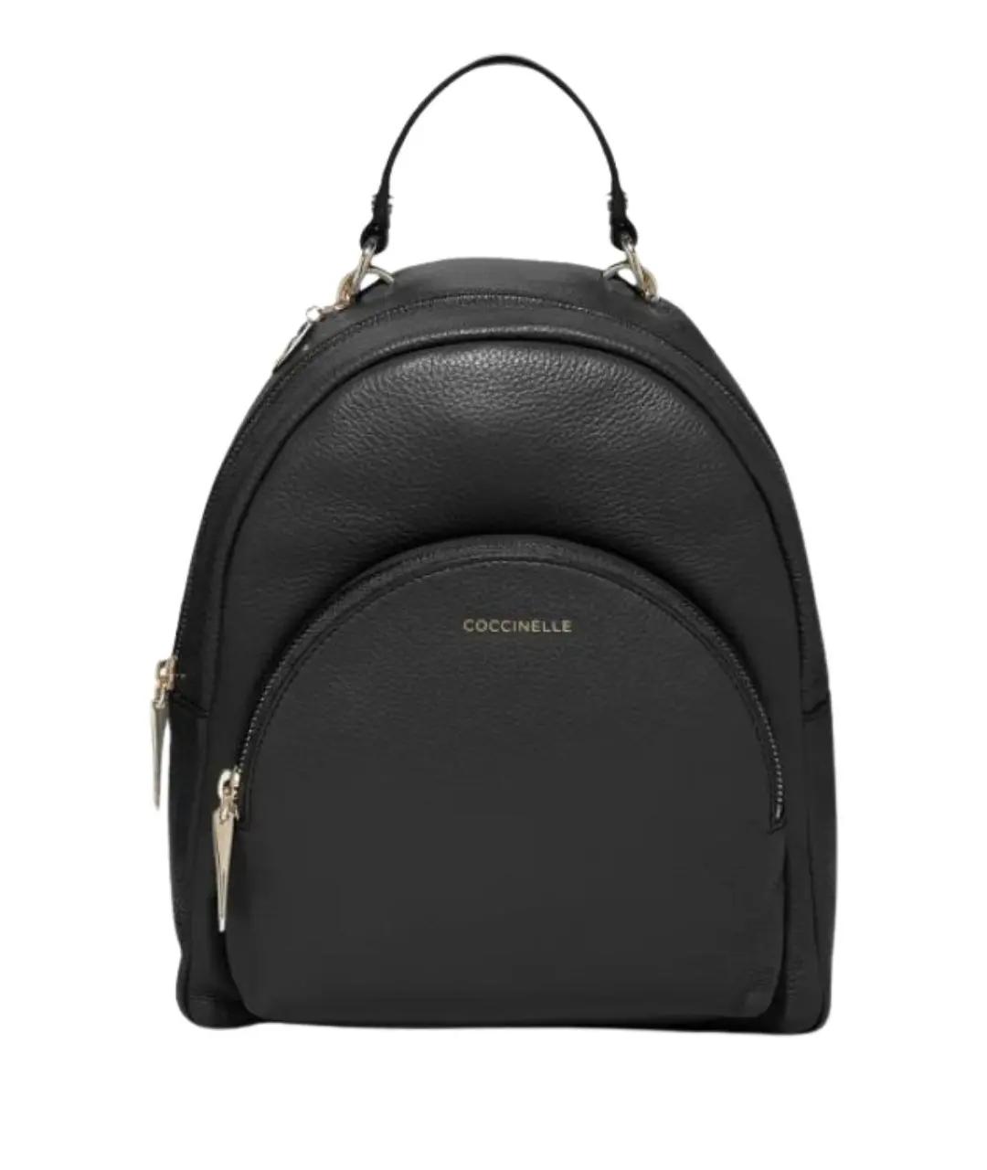 COCCINELLE Черный кожаный рюкзак, фото 1
