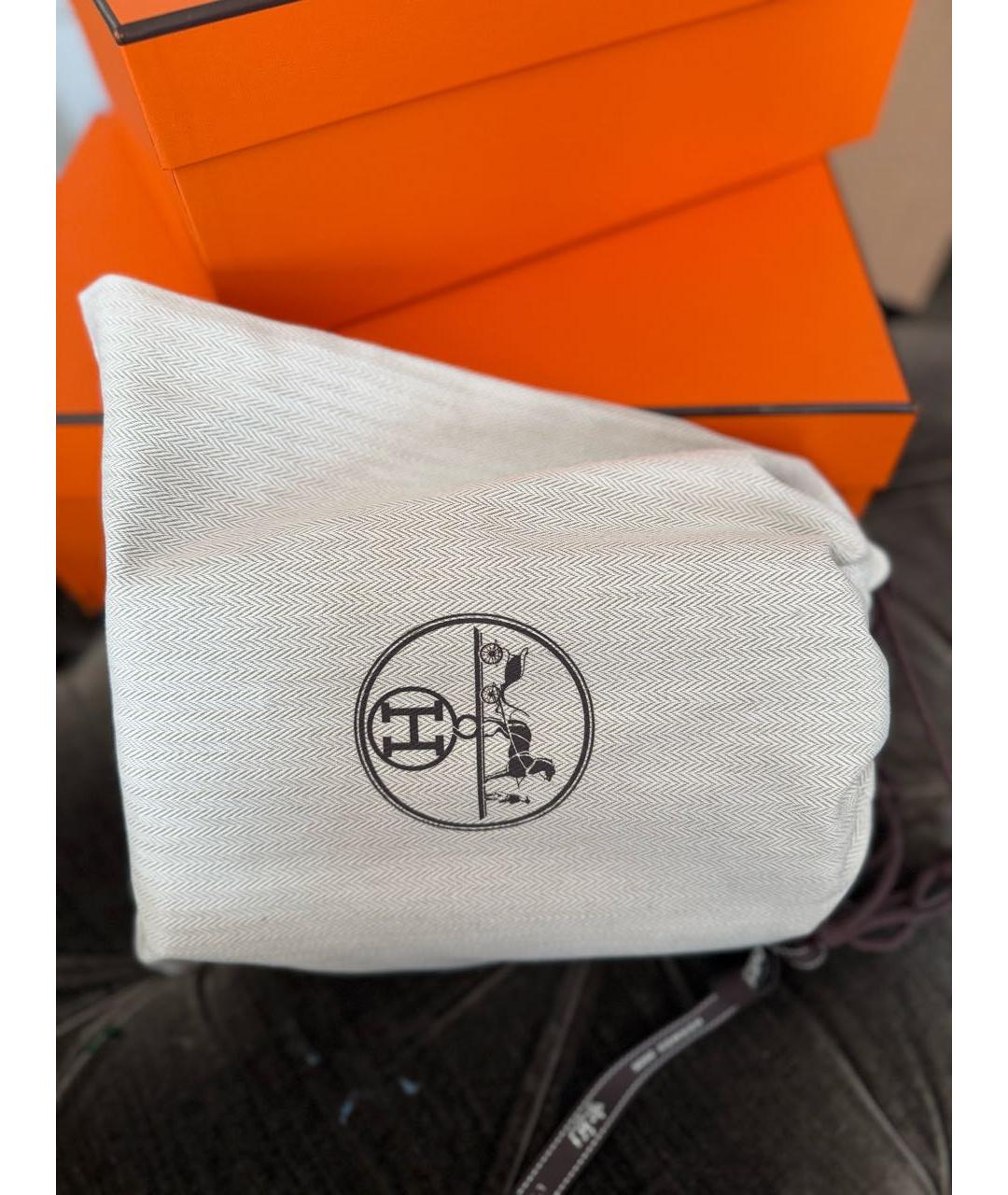 HERMES Оранжевая хлопковая косметичка, фото 3