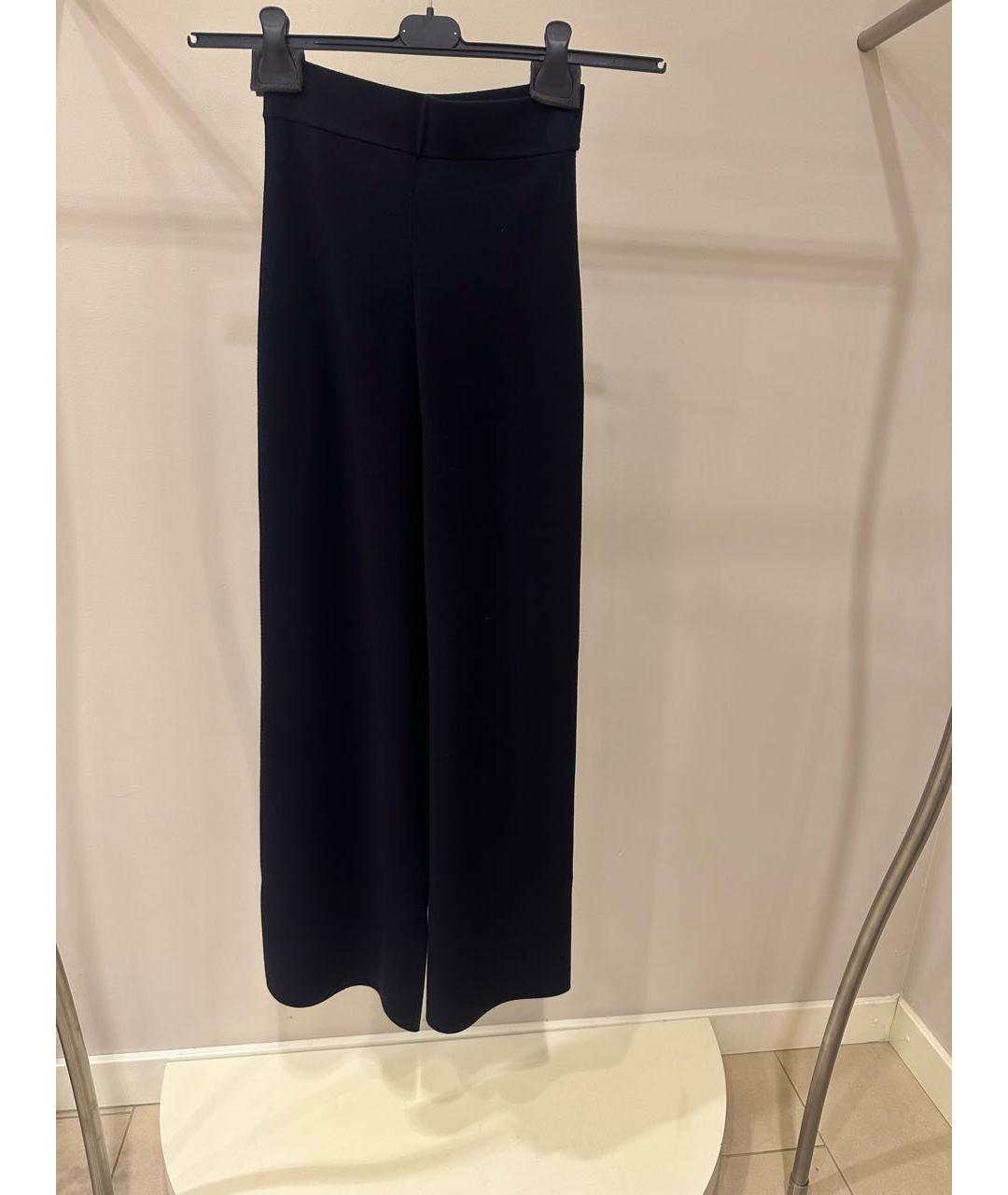 MAX MARA STUDIO Темно-синие вискозные брюки широкие, фото 2