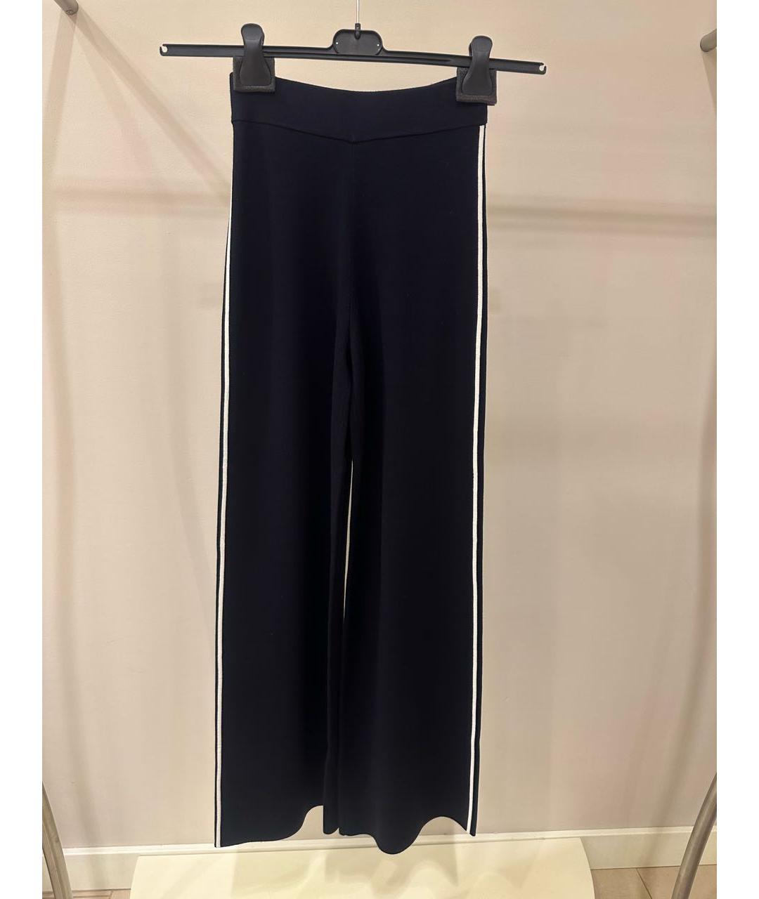 MAX MARA STUDIO Темно-синие вискозные брюки широкие, фото 5