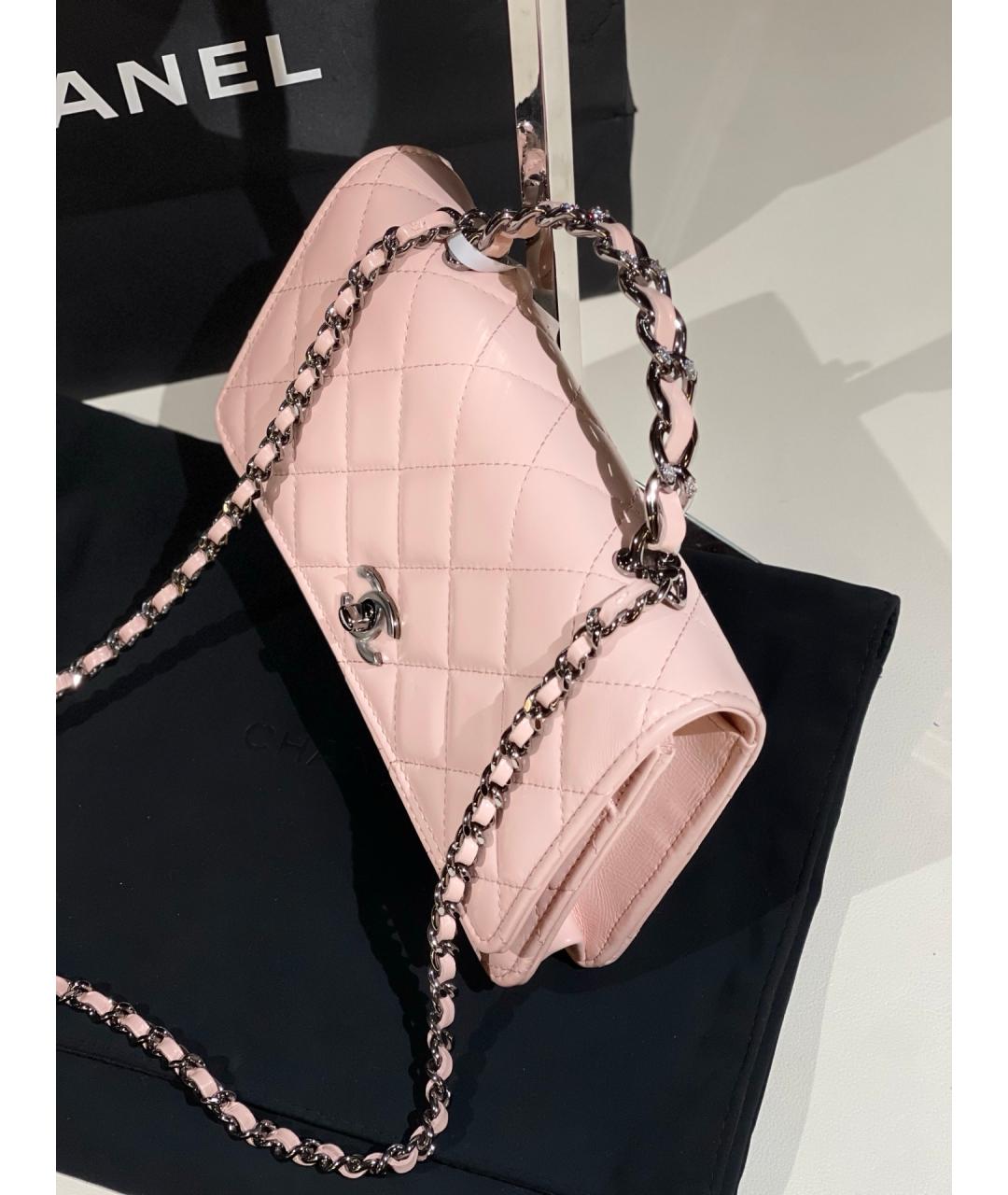 CHANEL Розовая кожаная сумка через плечо, фото 4
