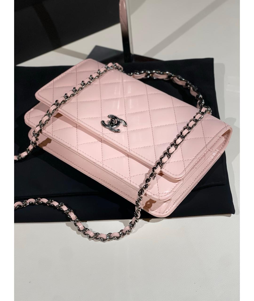 CHANEL Розовая кожаная сумка через плечо, фото 5