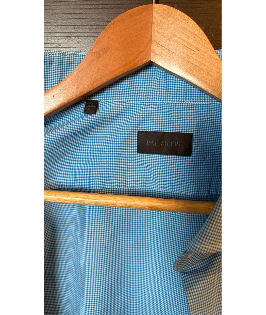 PAL ZILERI Голубая хлопковая кэжуал рубашка, фото 3