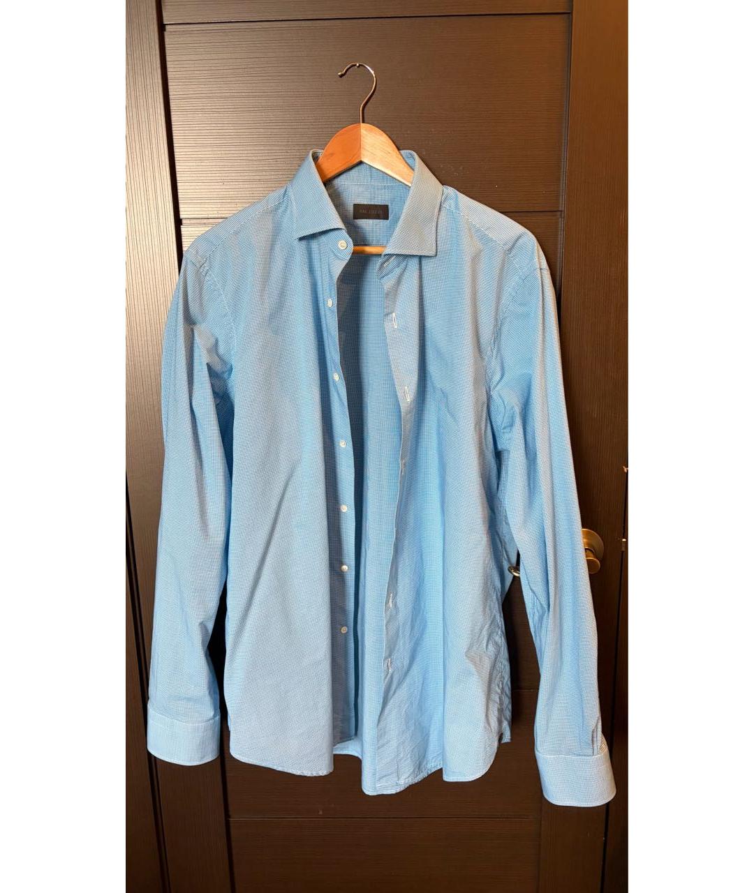 PAL ZILERI Голубая хлопковая кэжуал рубашка, фото 2