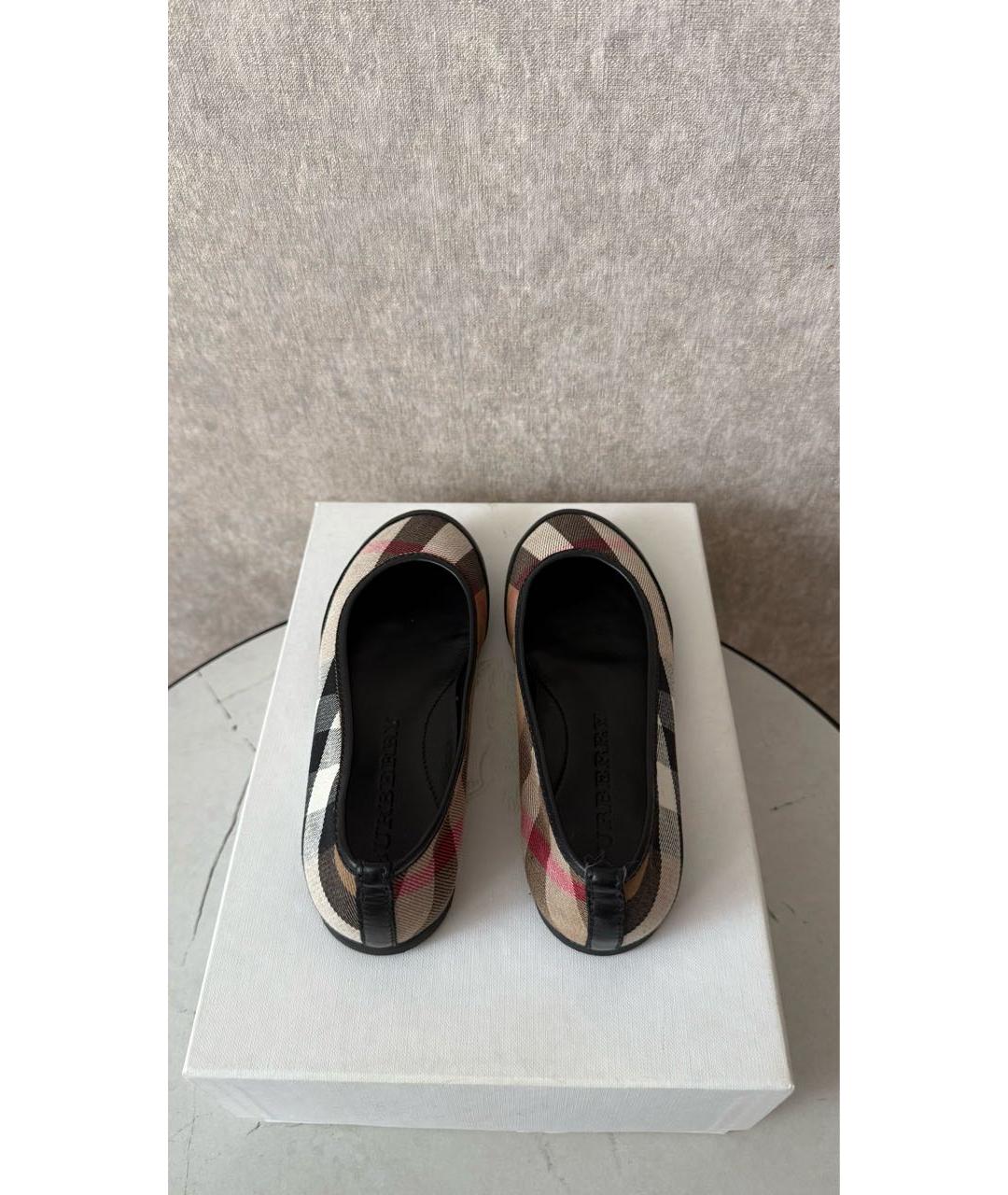 BURBERRY Коричневые кожаные балетки, фото 3