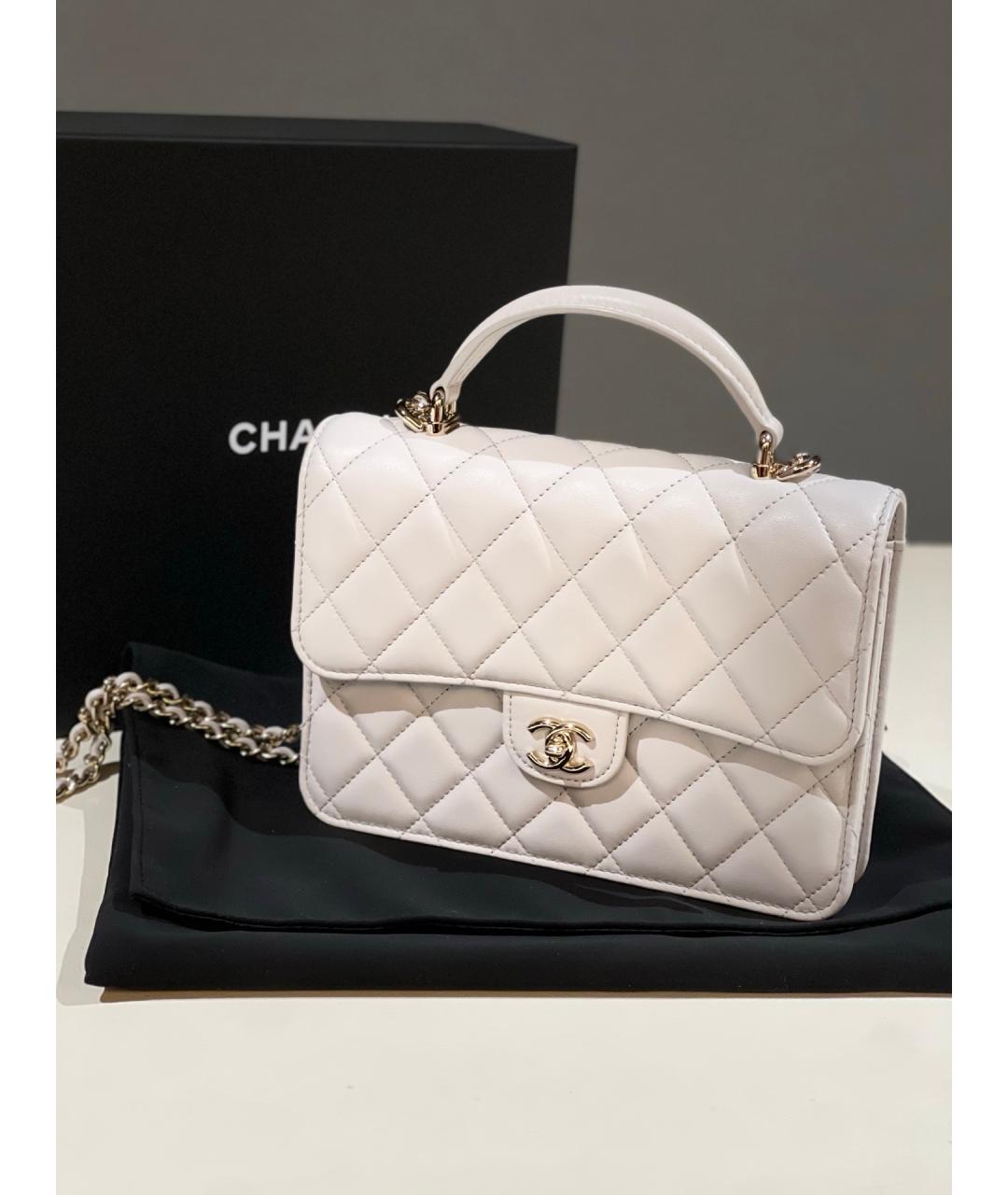 CHANEL Серая кожаная сумка через плечо, фото 3