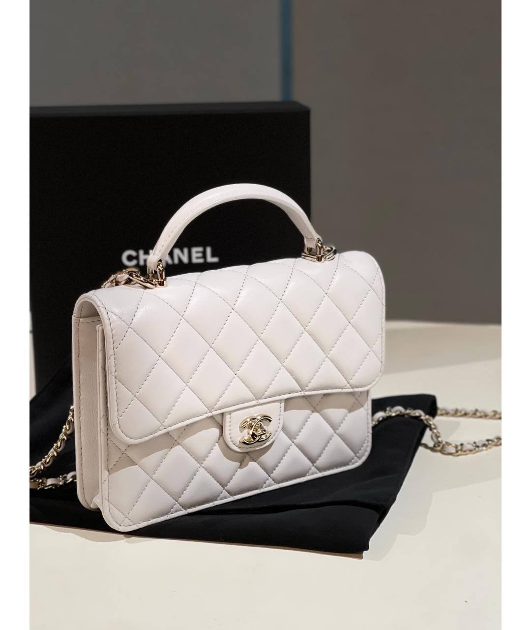 CHANEL Серая кожаная сумка через плечо, фото 2