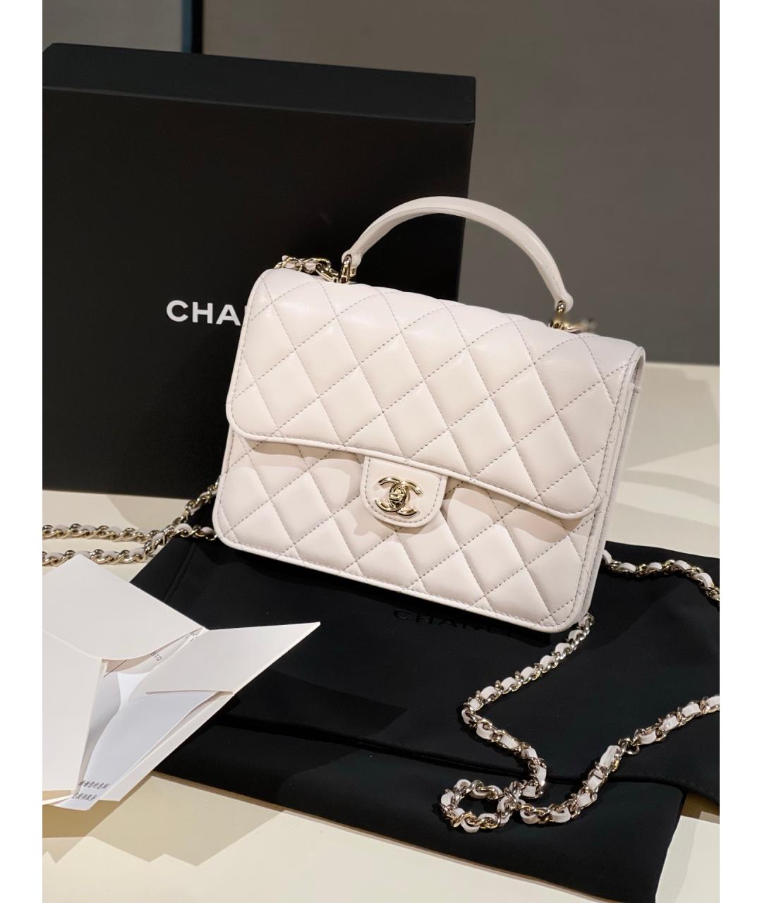 CHANEL Серая кожаная сумка через плечо, фото 7