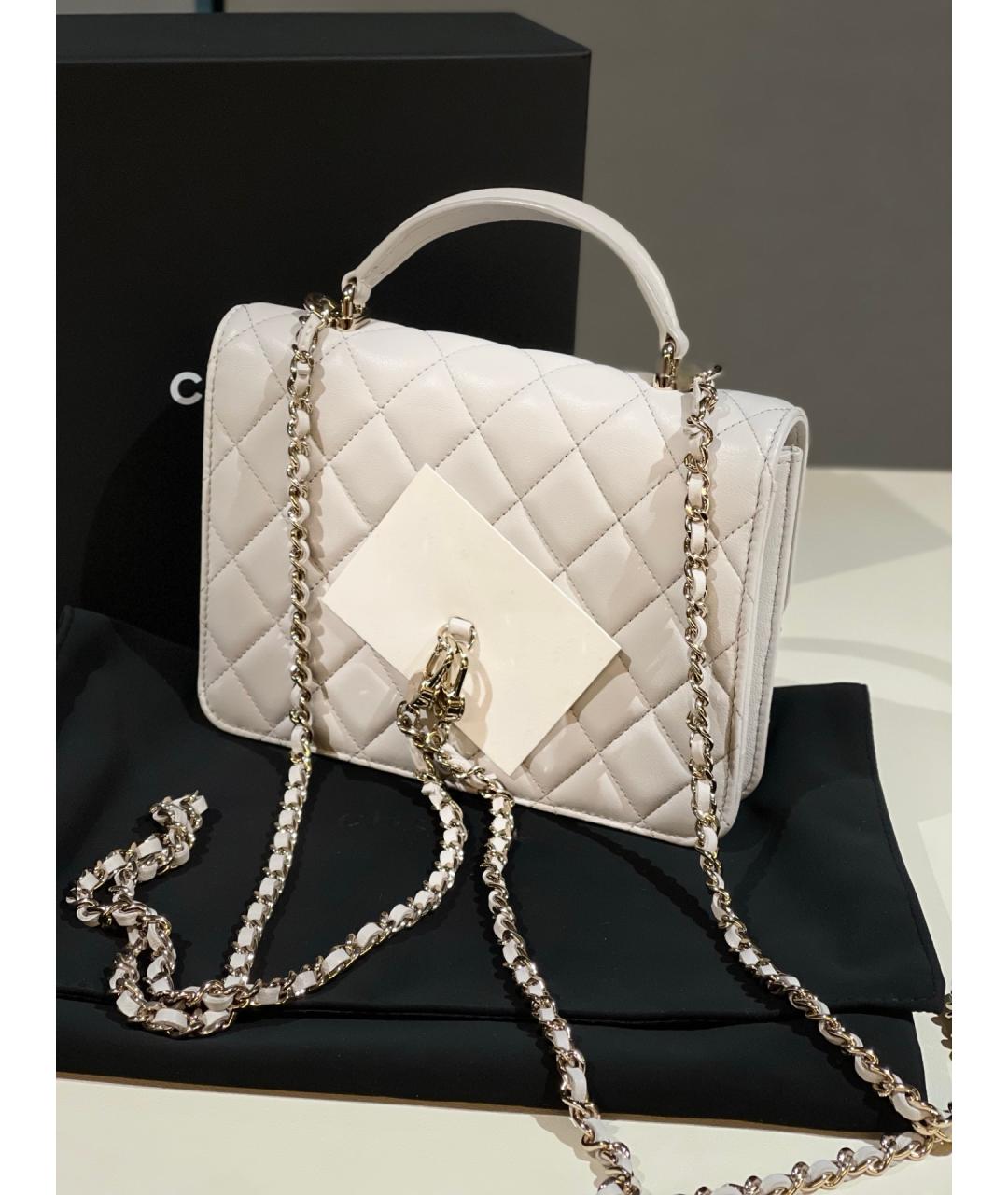 CHANEL Серая кожаная сумка через плечо, фото 6