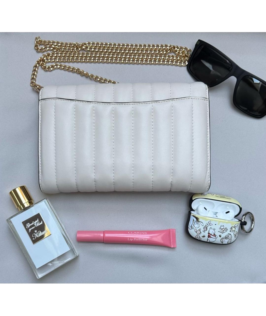 COACH Бежевая кожаная сумка через плечо, фото 4