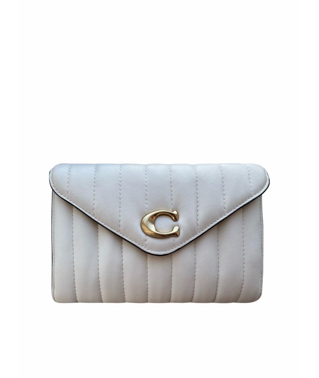 COACH Бежевая кожаная сумка через плечо, фото 1