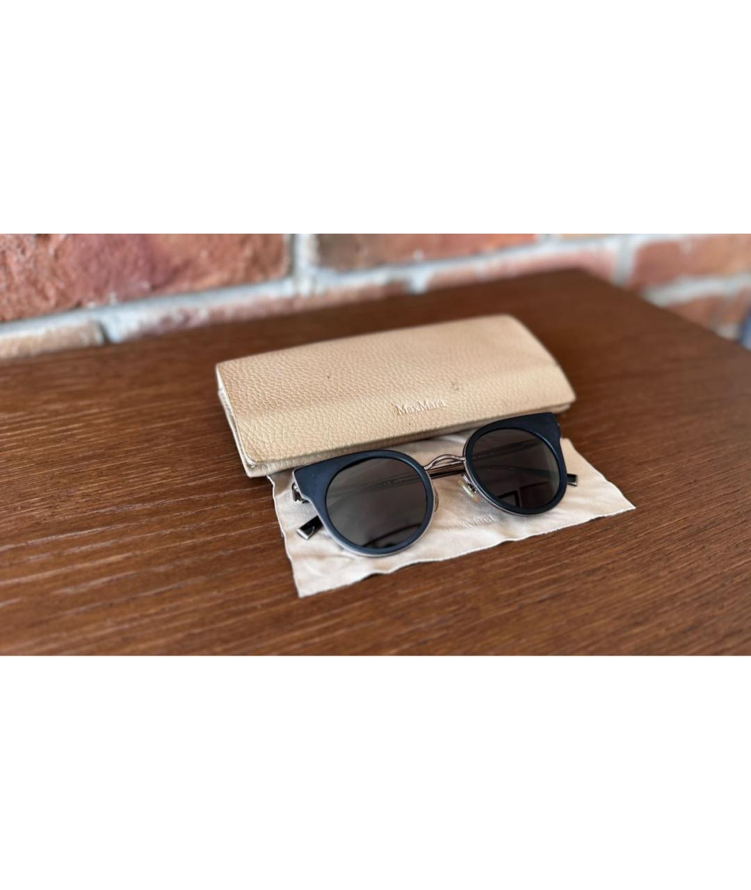 MAX MARA Черные металлические солнцезащитные очки, фото 4