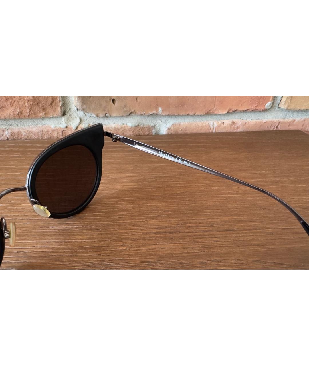 MAX MARA Черные металлические солнцезащитные очки, фото 3