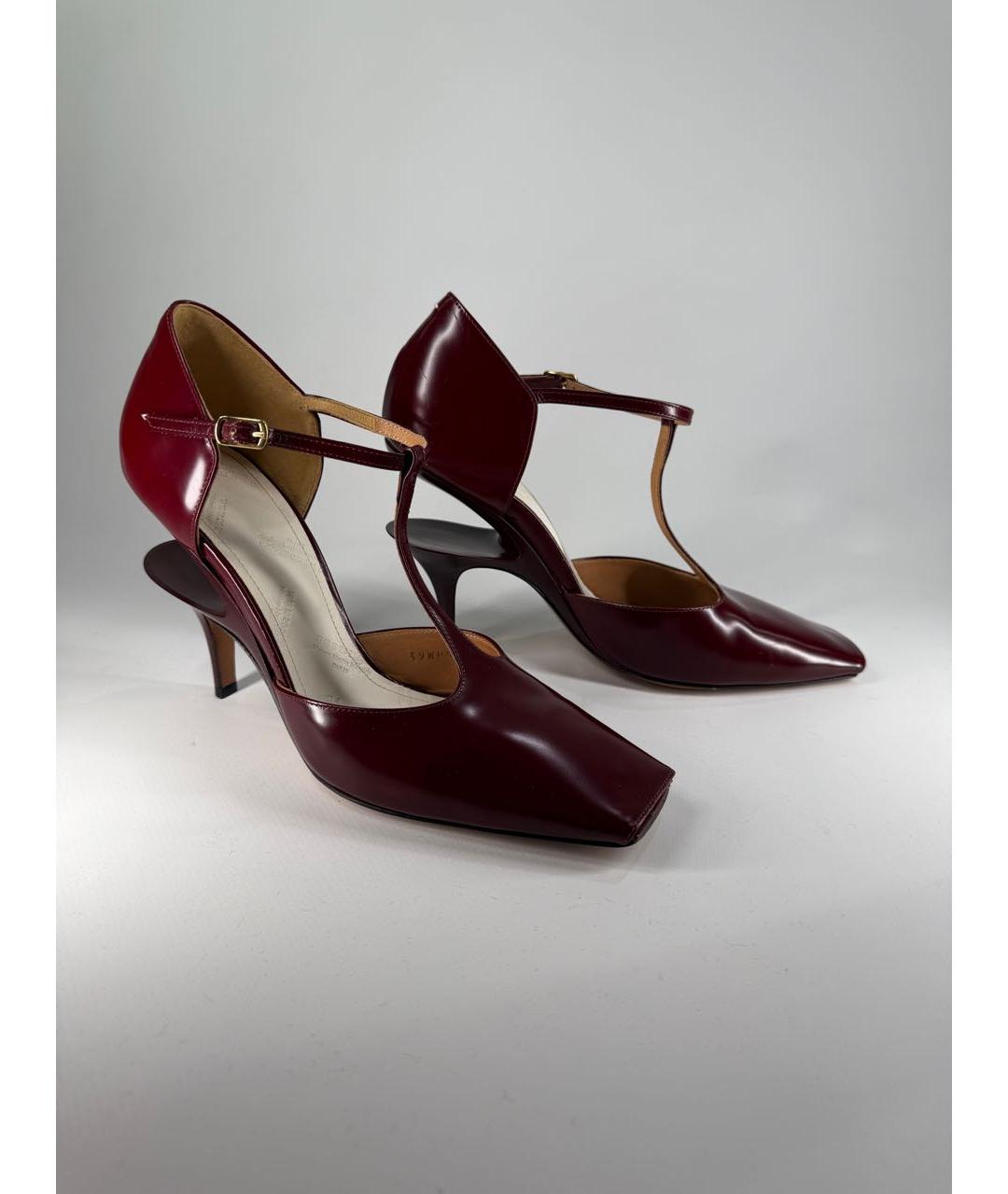 MAISON MARGIELA Бордовые кожаные туфли, фото 4