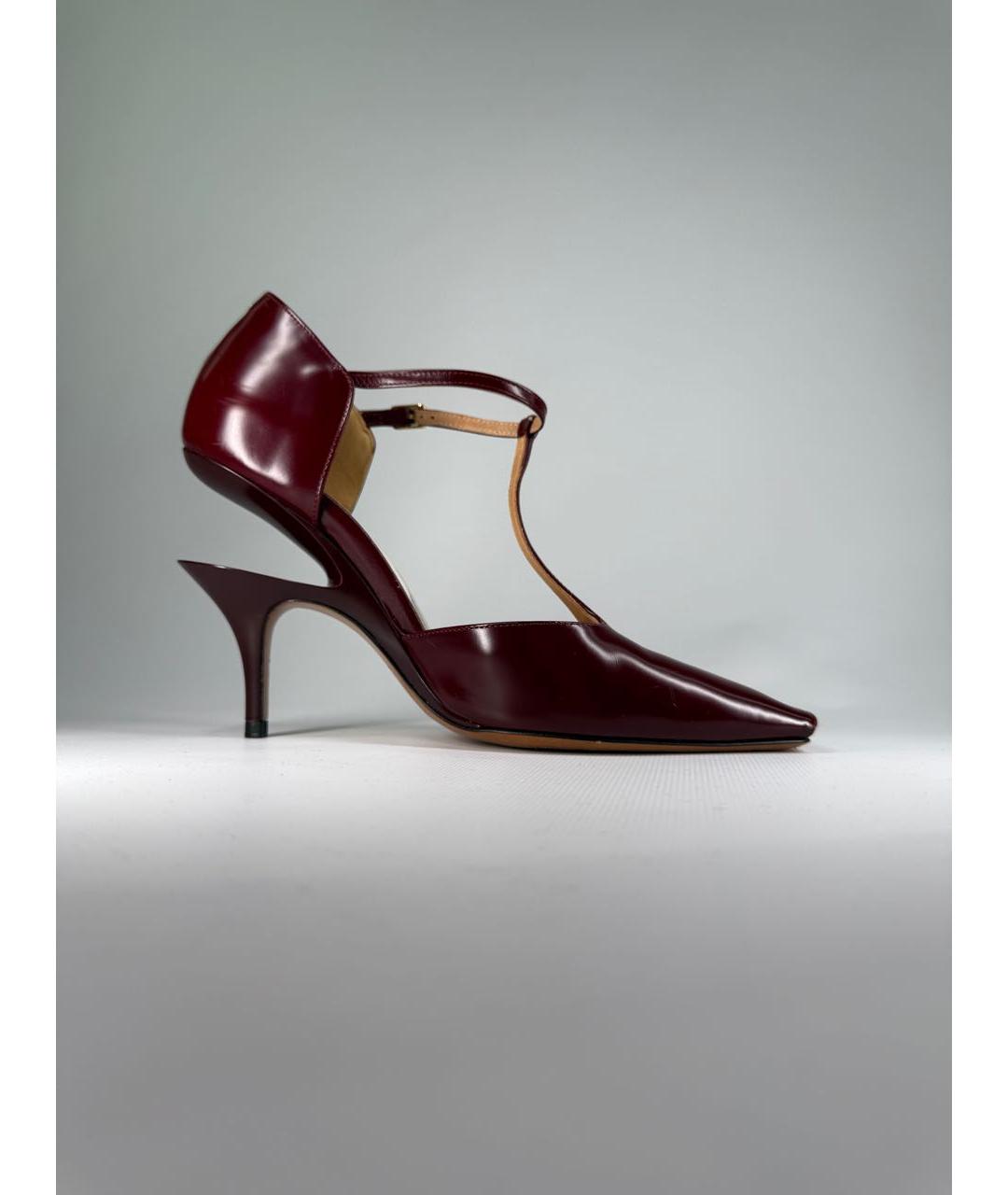 MAISON MARGIELA Бордовые кожаные туфли, фото 9