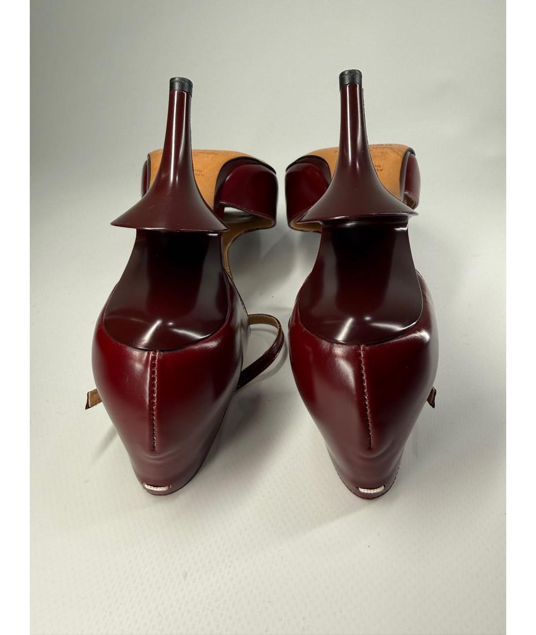 MAISON MARGIELA Бордовые кожаные туфли, фото 3