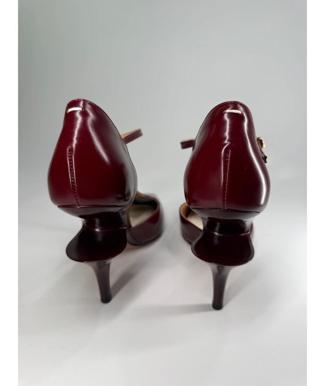 MAISON MARGIELA Бордовые кожаные туфли, фото 7