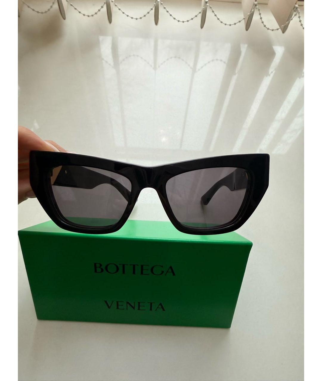 BOTTEGA VENETA Черные пластиковые солнцезащитные очки, фото 3