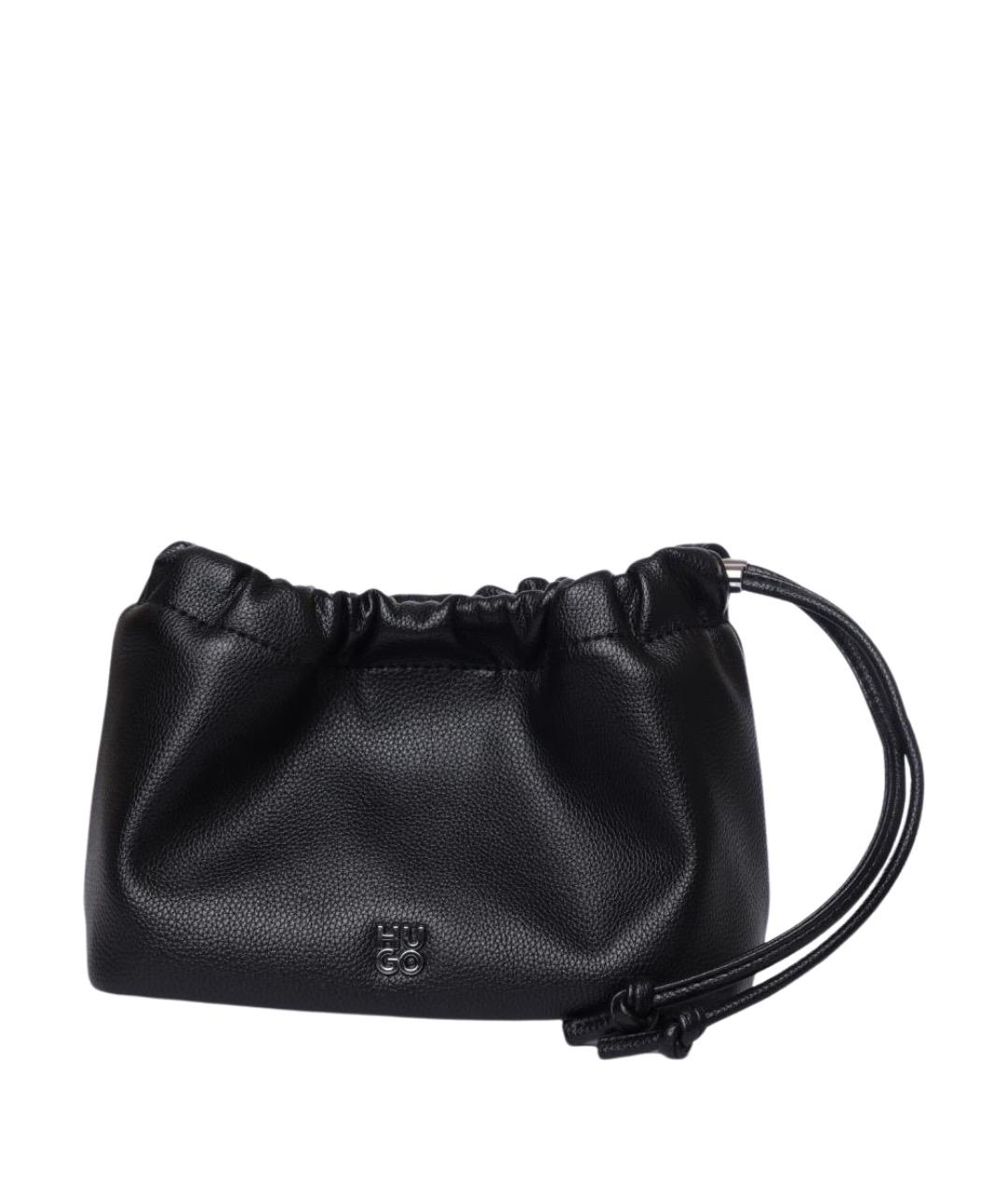 HUGO Черная кожаная сумка через плечо, фото 1