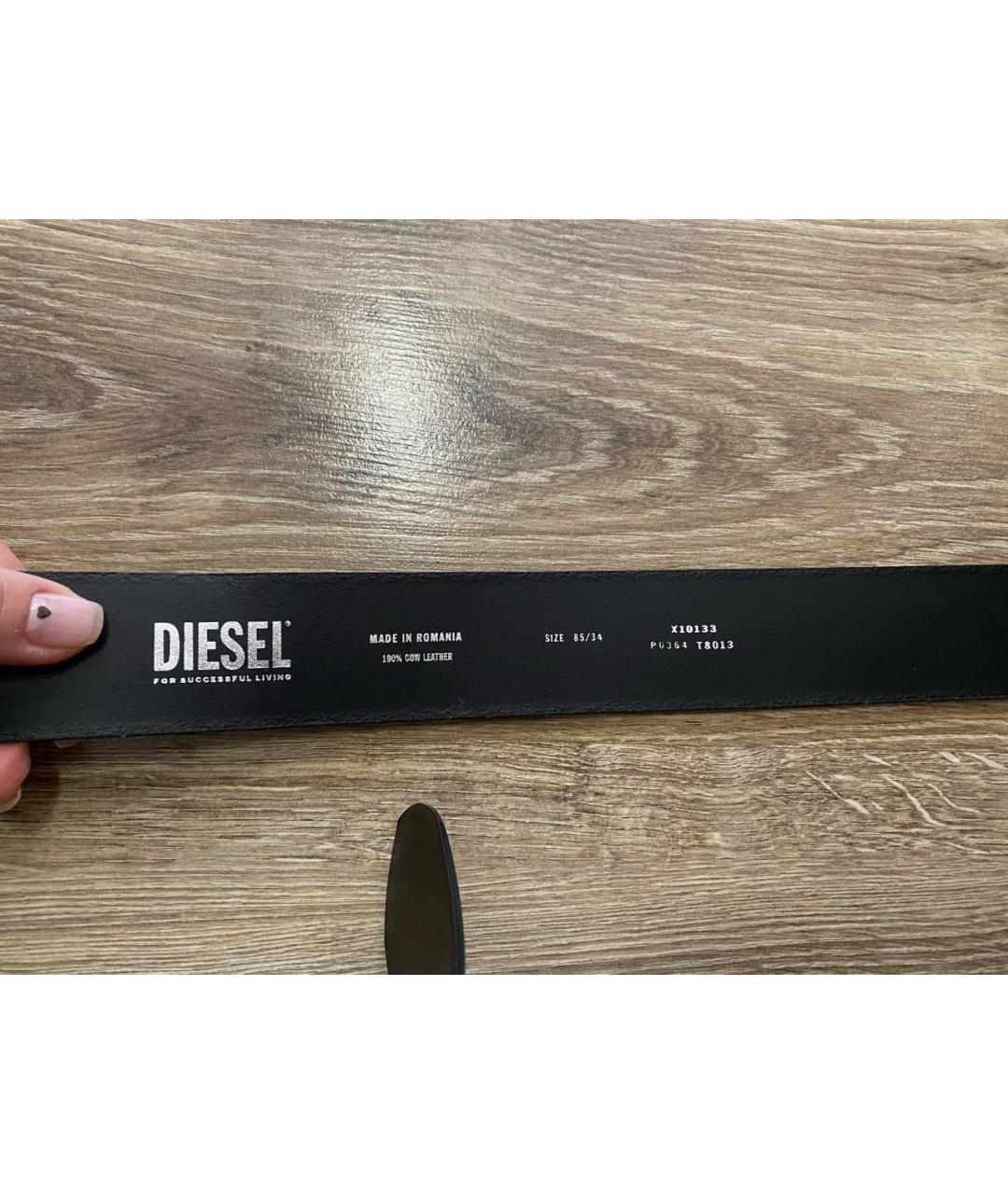 DIESEL Черный кожаный ремень, фото 5