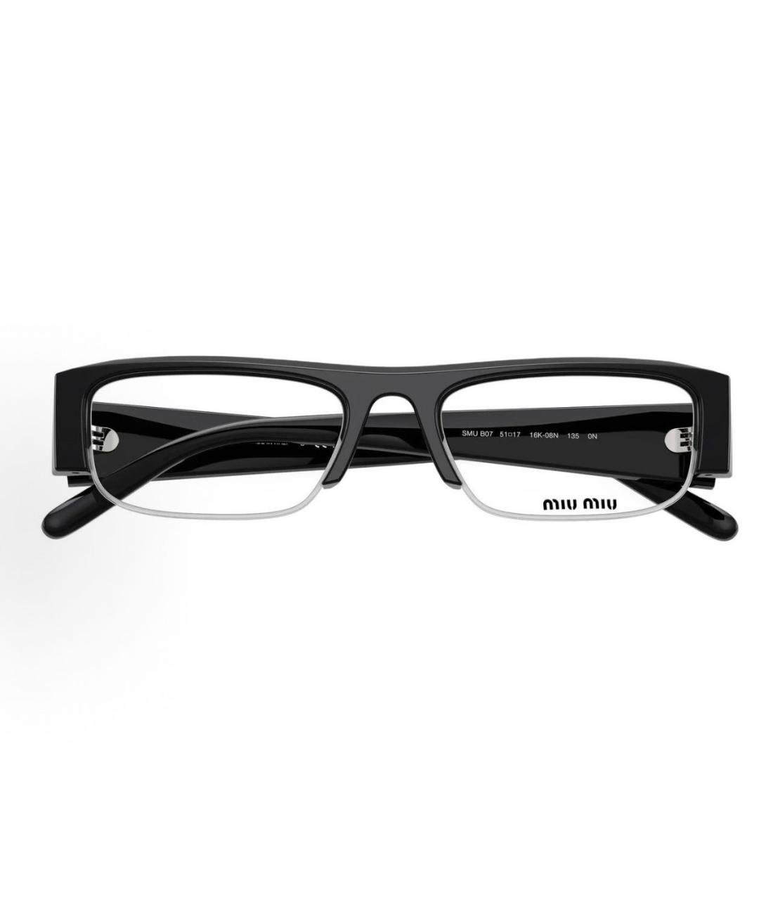 MIU MIU Черные пластиковые солнцезащитные очки, фото 3