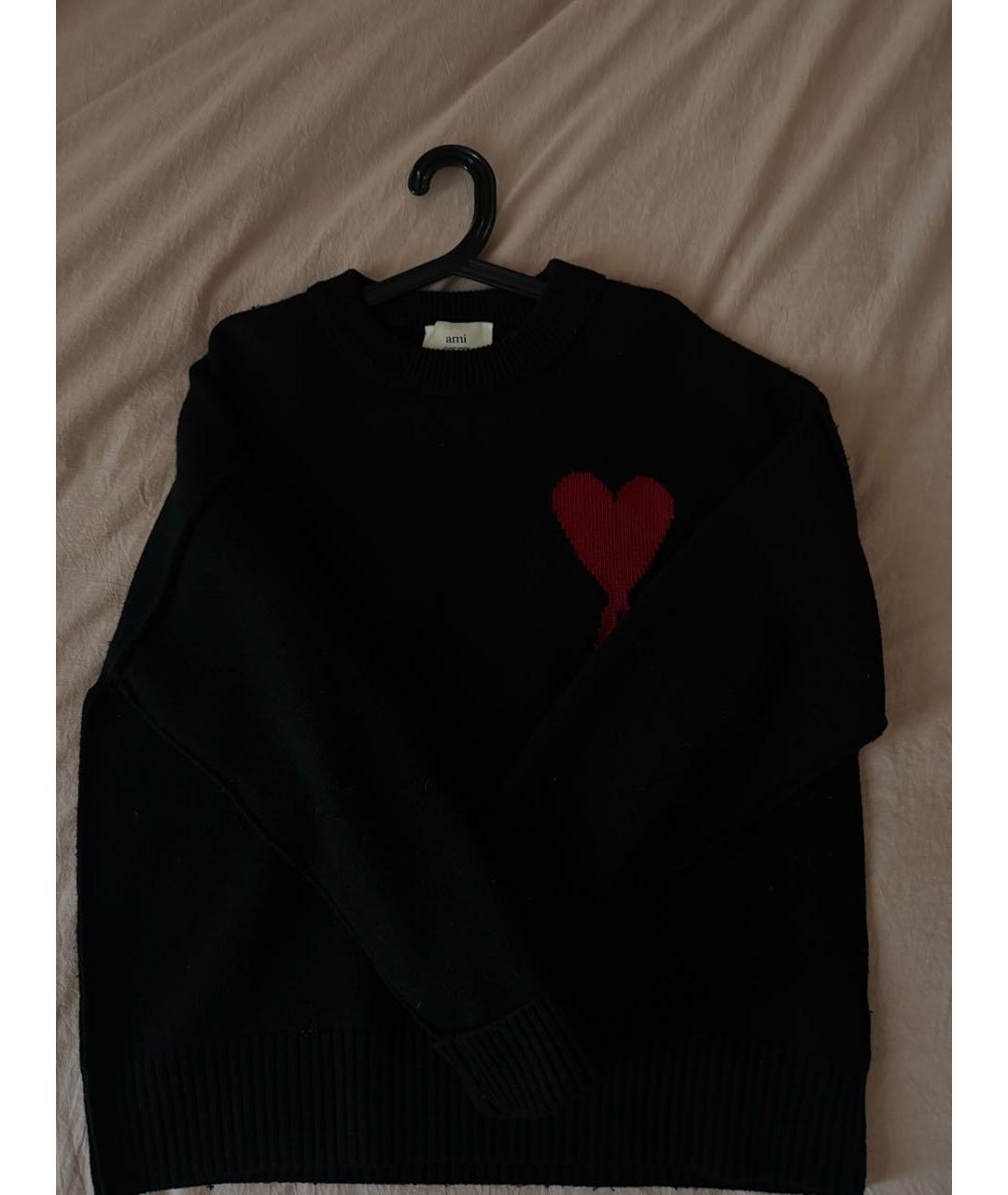 Ami Paris Черный шерстяной джемпер / свитер, фото 3