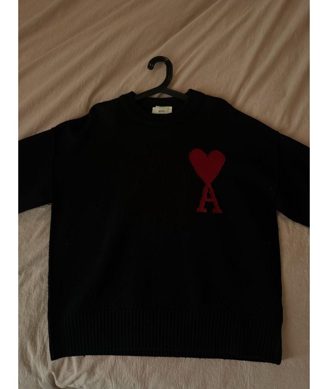 Ami Paris Черный шерстяной джемпер / свитер, фото 2