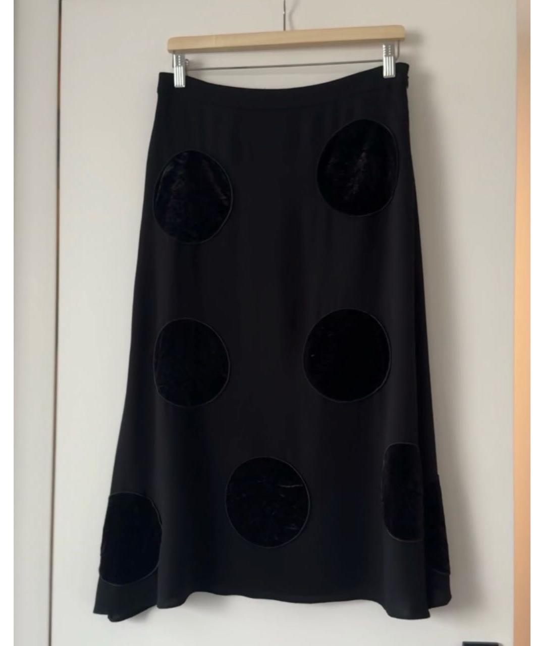 BOUTIQUE MOSCHINO Черная вискозная юбка миди, фото 8