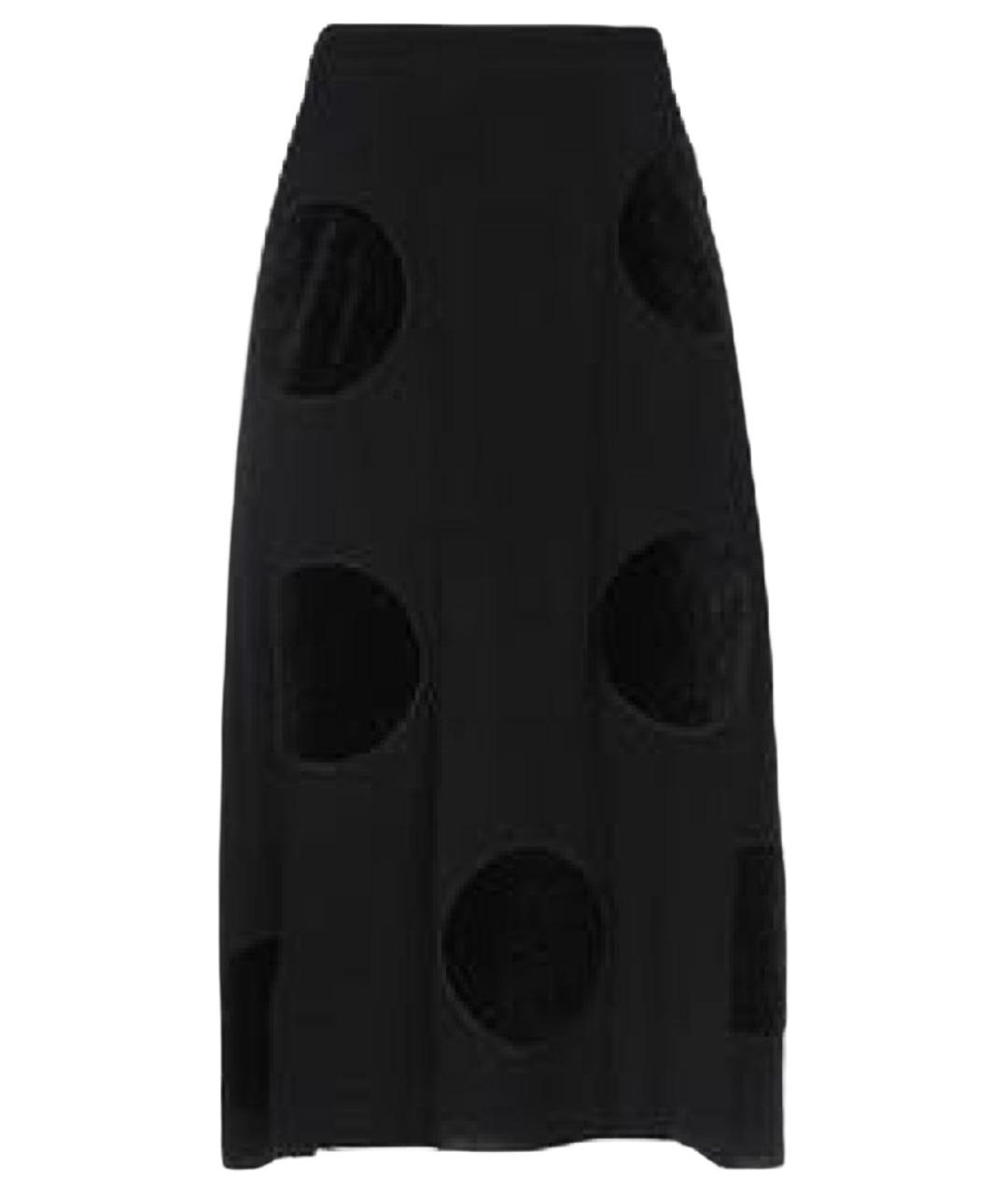 BOUTIQUE MOSCHINO Черная вискозная юбка миди, фото 1