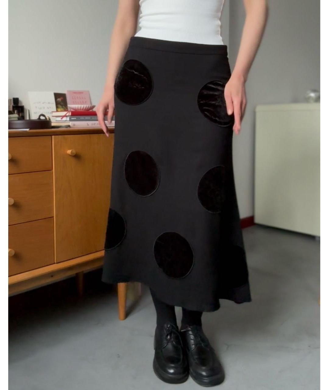 BOUTIQUE MOSCHINO Черная вискозная юбка миди, фото 2