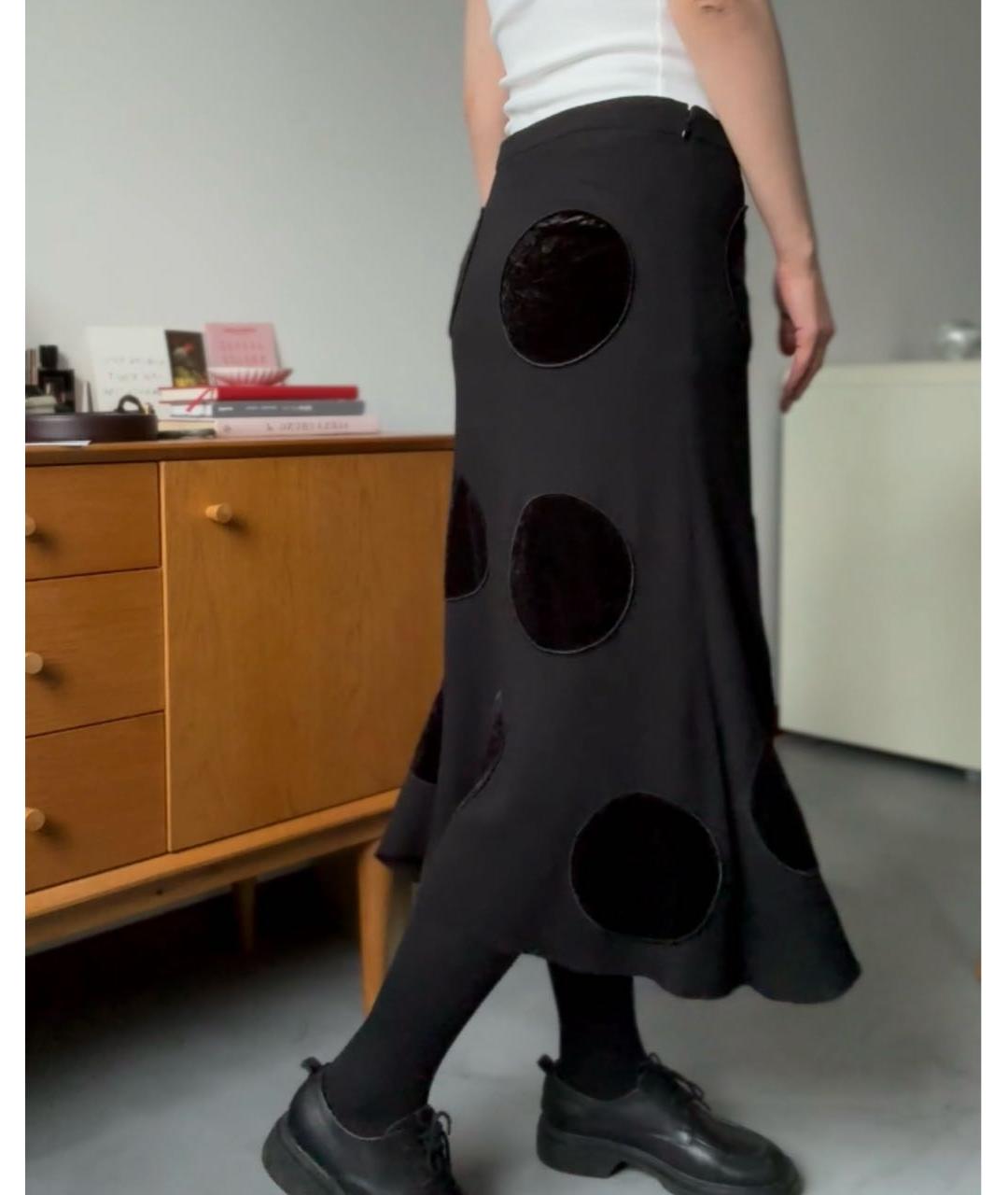BOUTIQUE MOSCHINO Черная вискозная юбка миди, фото 7