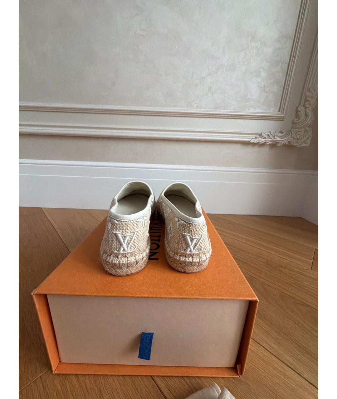 LOUIS VUITTON Бежевые текстильные эспадрильи, фото 4