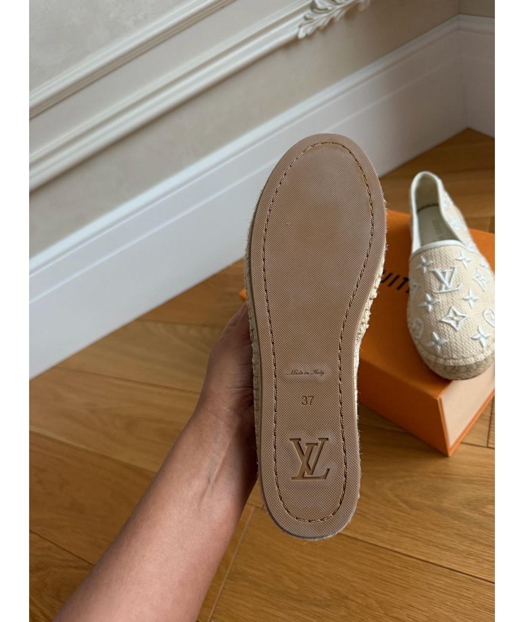 LOUIS VUITTON Бежевые текстильные эспадрильи, фото 7