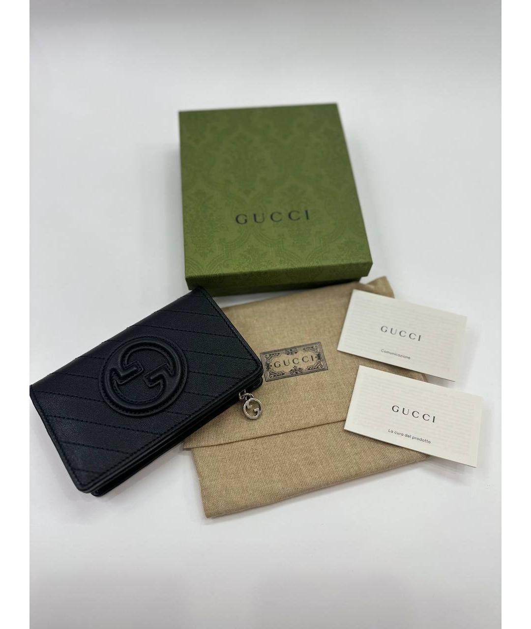 GUCCI Черный кожаный кошелек, фото 2