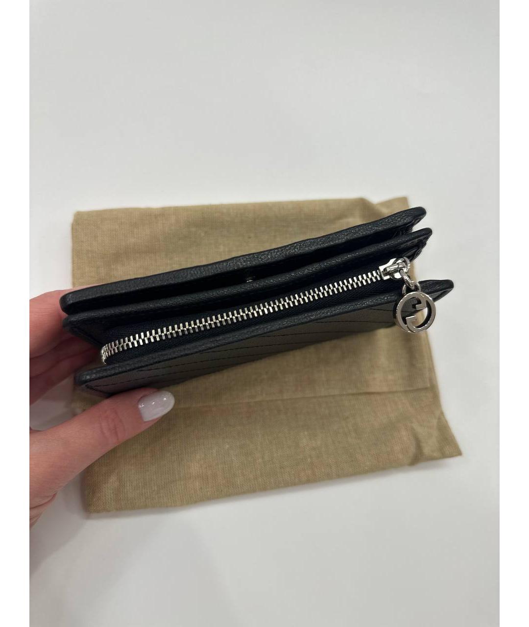 GUCCI Черный кожаный кошелек, фото 5