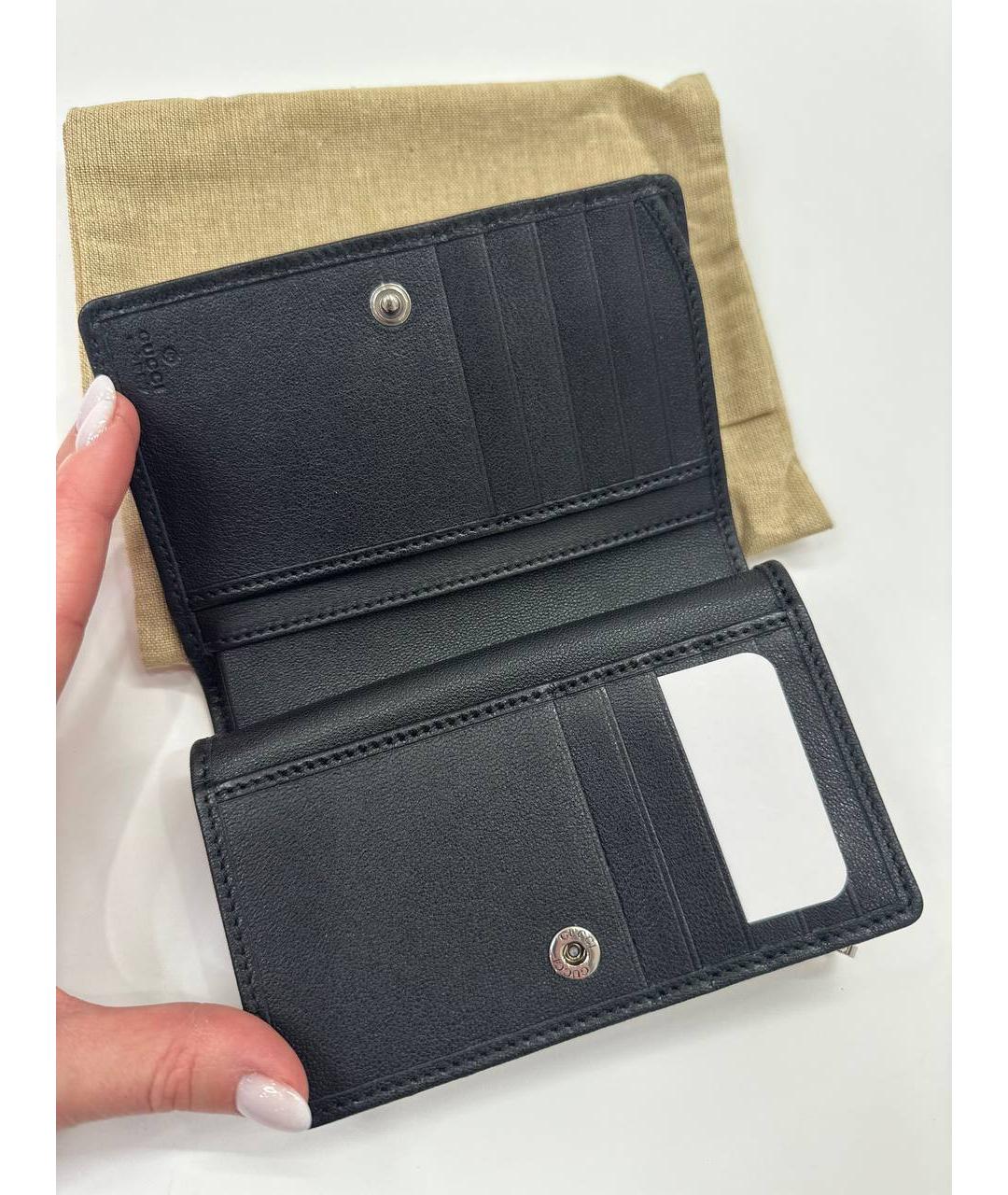 GUCCI Черный кожаный кошелек, фото 7