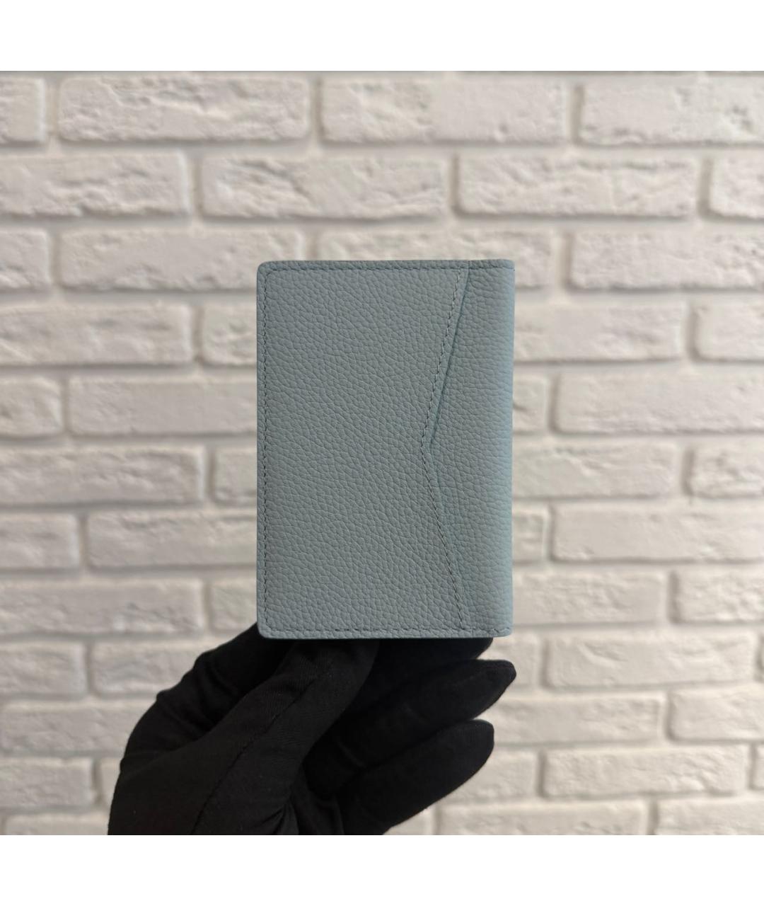 LOUIS VUITTON Голубой кожаный кардхолдер, фото 4