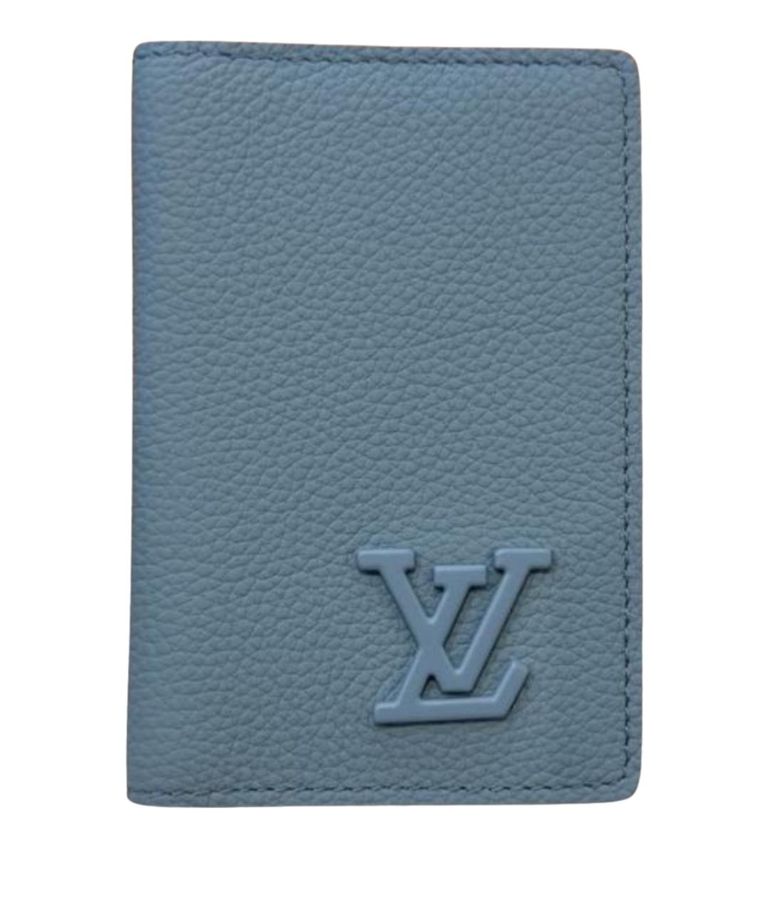 LOUIS VUITTON Голубой кожаный кардхолдер, фото 1