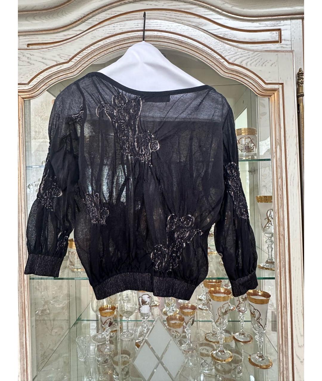 ERMANNO SCERVINO Черный шелковый джемпер / свитер, фото 2
