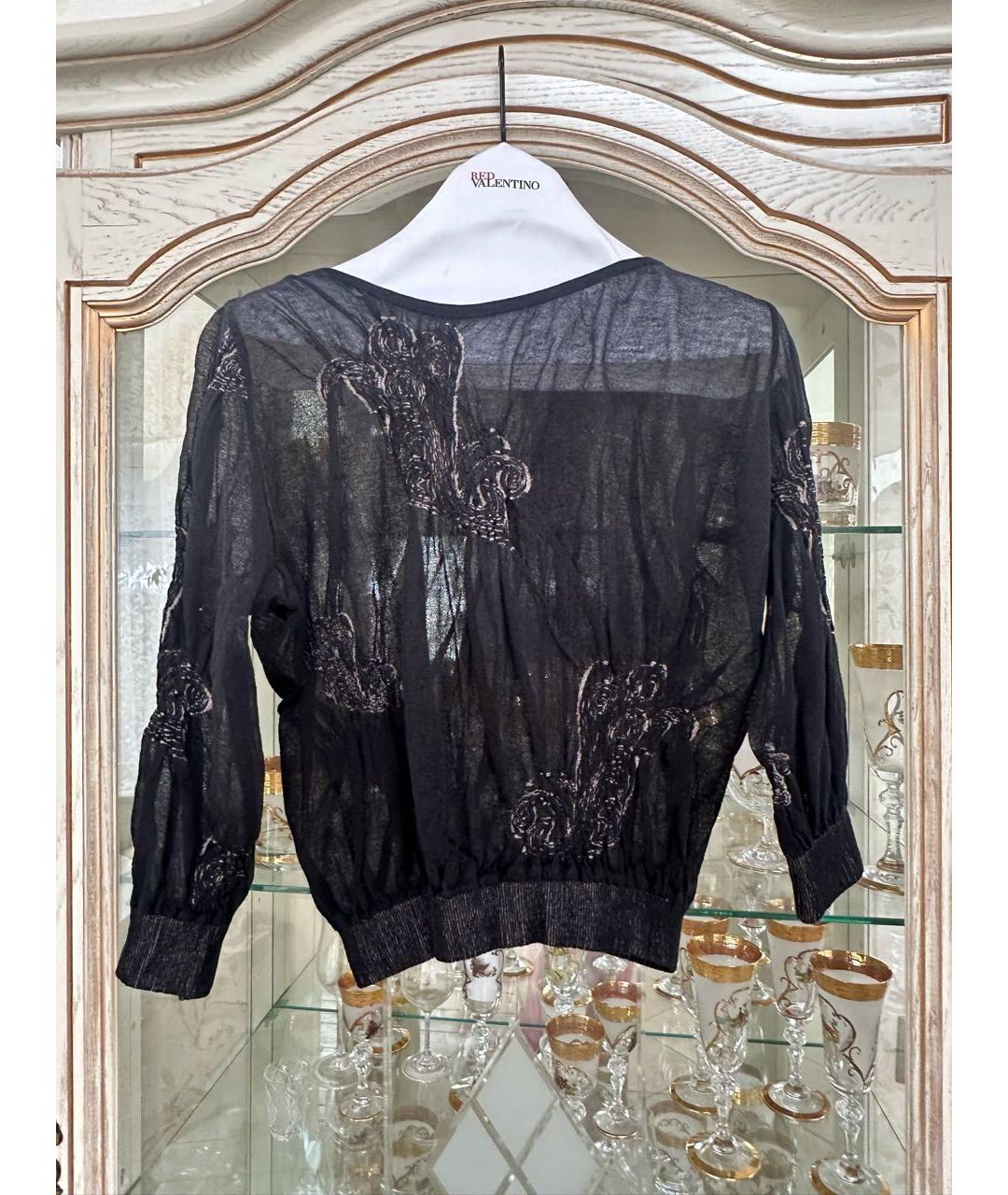 ERMANNO SCERVINO Черный шелковый джемпер / свитер, фото 4