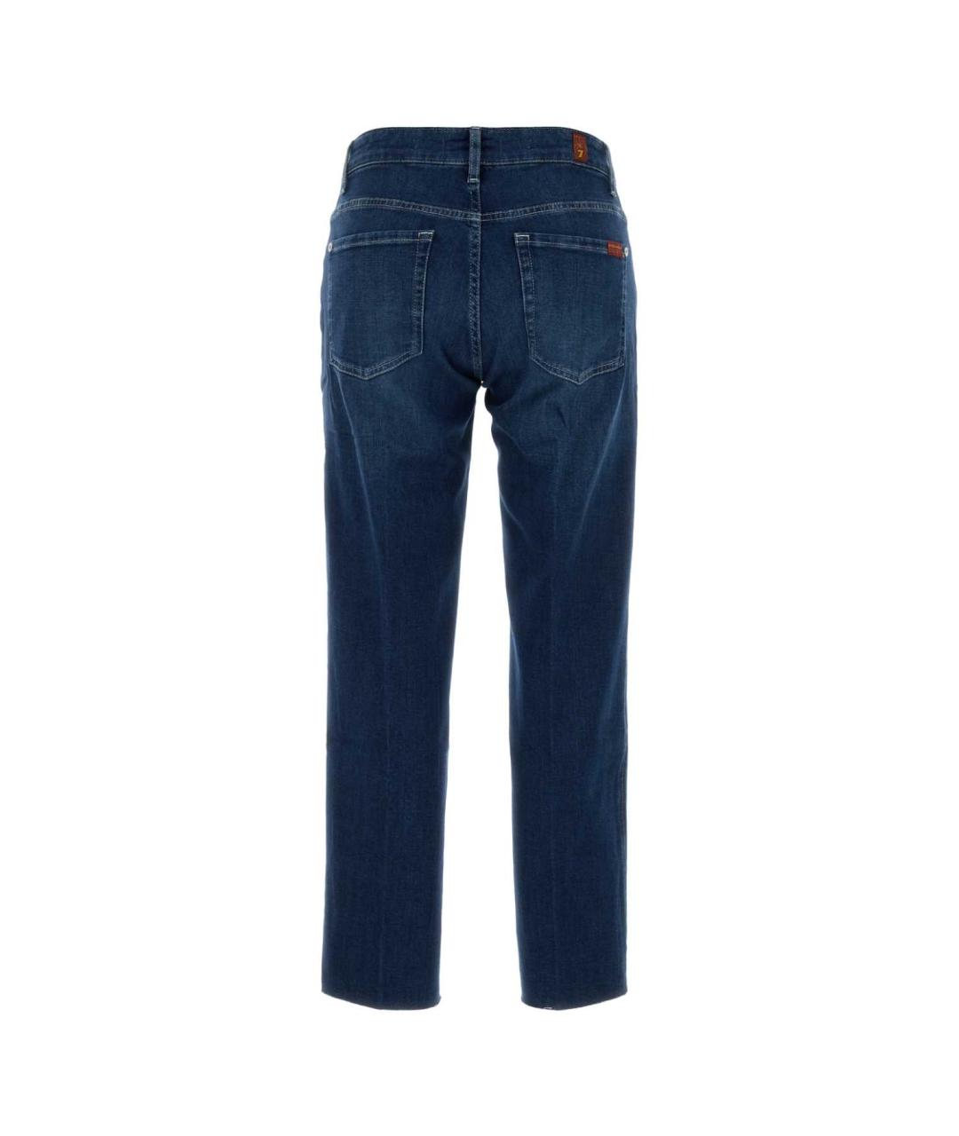 7 FOR ALL MANKIND Синие хлопковые прямые джинсы, фото 2