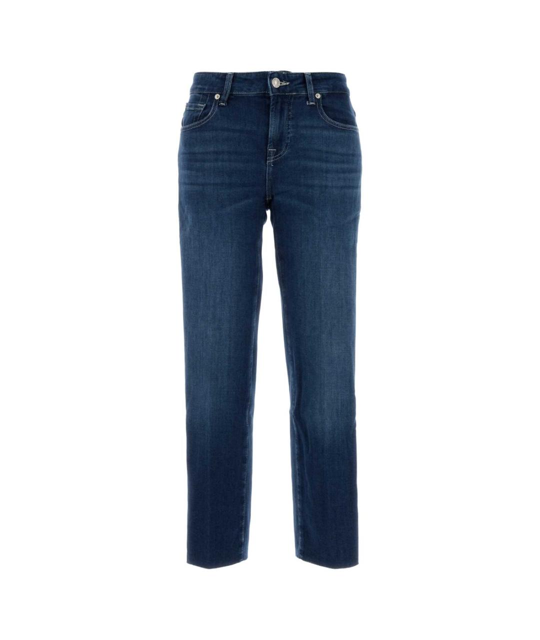 7 FOR ALL MANKIND Синие хлопковые прямые джинсы, фото 1
